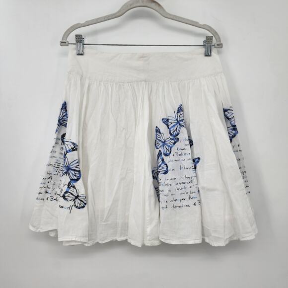 Desigual Style 52F27D9 Embroidered Butterfly Skirt Size 38 - Picture 5 of 9